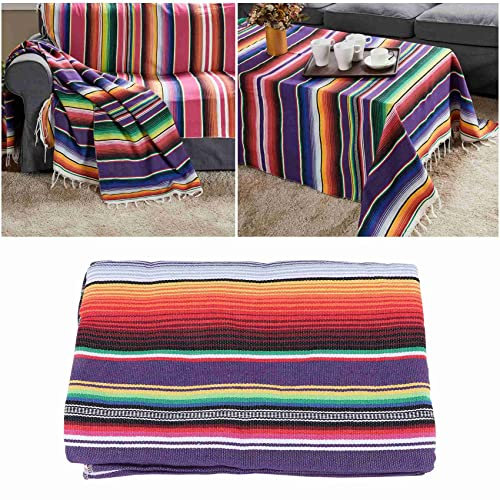 Jevina Mexikanische Tisch Decke für Mexikanische Hochzeits Dekorationen, Mexikanische Saltillo Serape Bett Decke Tisch Decke Tisch Decke Tapisserie Baumwolle Decke Picknick 150x200cm