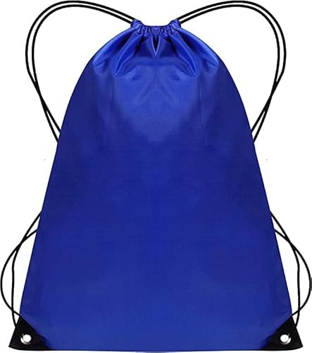 Drawstring Gym Bag 2PCS String Bags Gym Sack Backpack PE Bags for Women Men Trainer Swimming Bag Travel Beach School Holidays Suitable for Sports,kids,Boys,Girls (Blue 1pc)