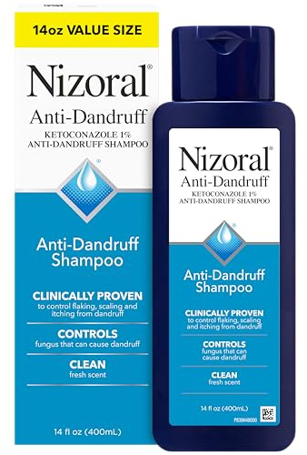 Nizoral Anti-Dandruff Shampoo with 1% Ketoconazole, 14 Fl Oz, Fresh Scent, Anti Fungal Shampoo