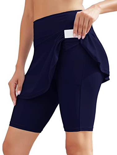 WOWENY Maillot de Bain pour Femme Jupe de Bain Femmes Bikini Shorts De Bain Jupette Elégant contrôle du Ventre, Bas de Maillot