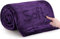 MOONLIGHT20015 Fleece Throw Blanket for Bed - Soft Cosy Fluffy Blankets for Sofa, 400 GSM Silk Touch Warm Double Throws for Audlts, Purple, 150x200 Cm