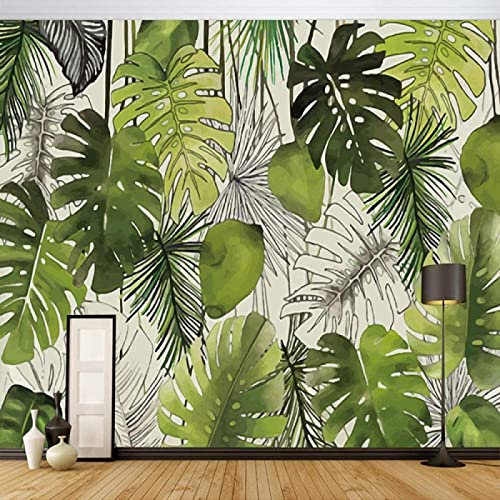 Moderne minimalistische 3D Bananenblatt Tapete Wohnzimmer Esszimmer Kaffee Hintergrund Wandpaneel De Parede 3d Tapete Wanddekoration fototapete wandbild Schlafzimmer Wohnzimmer-400cm×280cm
