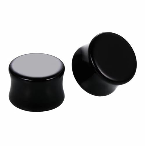 Decentraland 2 Pcs Black Acrylic Ear Gauges Ear Plugs Expander Piercing Jewelry 11/16(18mm)
