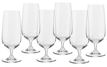 ECHTWERK Verres à bière, set de 6, 420 ml - tulipes à bière en cristal avec pied court et coupe ventrue, idéales pour les bières de fermentation basse, lavables au lave-vaisselle