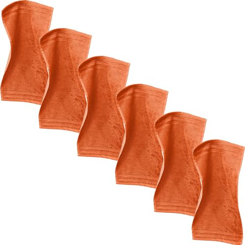 Erwin Müller Gästetuch Heidelberg 6er- Pack, 100% Baumwolle orange Größe 30x50 cm - weiche Qualität, saugstark und strapazierfähig - praktisch durch Schlaufe