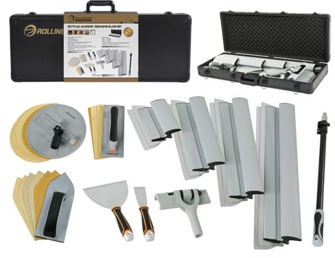 ROLLINGDOG 36PC Skimming Blade Set - Pole Sander Kit and Wallpaper Scrapers, A Complete Surface Prep Kit for Plastering Finishing