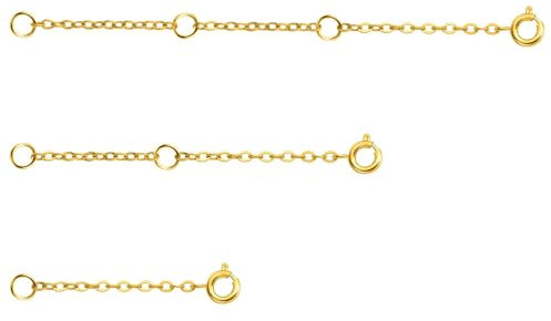 Necklace Extender,Necklace Extender Gold,3 Pcs Gold Necklace Extender,Chain Extender For Necklace,Bracelet Extender,Gold Chain Extender For Necklace,Bracelet Extender Gold,Safety Chain For Bracelet