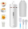 Bollitore Elettrico, 450ML Mini Bollitore da Viaggio Portatile, 3 in 1 Bollitore in Acciaio Inox 316, Travel Water Kettle LCD Display 6 temperature regolabili, Ebollizione Rapida, per Outdoor