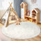 BSGIFT Teppich Hochflor Rund 100 cm Creme, Shaggy Langflor Teppich Wohnzimmer Flauschig, Modern Wohnzimmerteppich Bettvorleger High-Pile Carpet rutschfest für Schlafzimmer Kinderzimmer