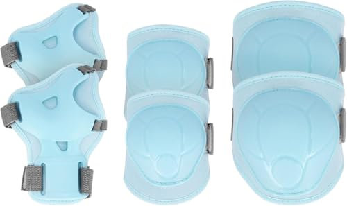 Rigwig Kids/Youth & Adults Protective Gear Set, Knee Pads, Elbow Pads, Wrist Guards for Roller Skating, Cycling, Skateboarding, Scooter Riding, BMX Biking and Outdoor Activities (Sky Blue, XS)