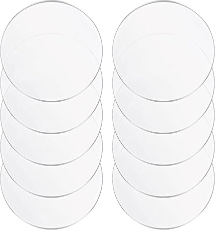 Rund akrylskiva, 10 st. runda akrylskivor, tjocklek 4 mm, diameter 20-60 mm, perfekt for hantverk, gör-det-själv-projekt och visning(Diameter 60mm)