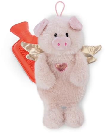 NICI Wärmflasche Schutzengel Schwein La La Piggie 300ml 35cm - pink - Kuscheliges Wärmetier ab 10 Monaten – Plüschtier-Wärmflasche, Wärmebeutel für Kinder und Erwachsene | 61937