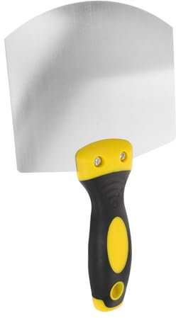NUOBESTY Outil de Lisseur Acier Inoxydable pour Plâtre Spatule à Peinture pour Outils de Murale avec Conception Incurvée pour Application Uniforme
