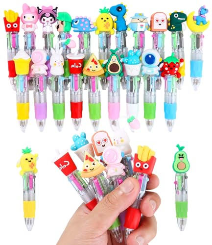 20 Bolígrafo Multicolor 4 en 1, Bolígrafo Animales RetráCtiles, Regalos Cumpleaños para Niños, Detalles para Invitados de Fiesta, Recompensas para Colegio y Fiestas Infantiles