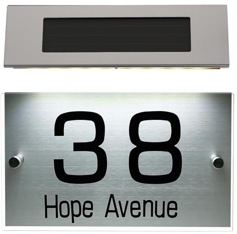 GLEAVI Luz Solar para Placa de Puerta 18 Leds Bicolor Lámpara Solar LED para Números de Casa Luz Exterior para Letrero de Dirección Iluminación para Exteriores