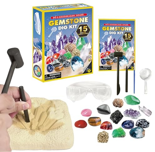 Juguete de excavación de Piedras Preciosas, Experimento de Ciencias Naturales con Lupa, Piedras Preciosas de, Juego de excavación, para niñas de 8 a 12 años, Estudiantes y niños, para el hogar