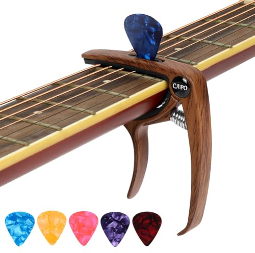 Aomig Universal aluminiumlegering Clip-on stämapparat exakt tuner för alla instrument gitarr bas violin ukulele gitarrtillbehör Kapodaster gitarrstämmare lyft akustisk gitarr stämmer