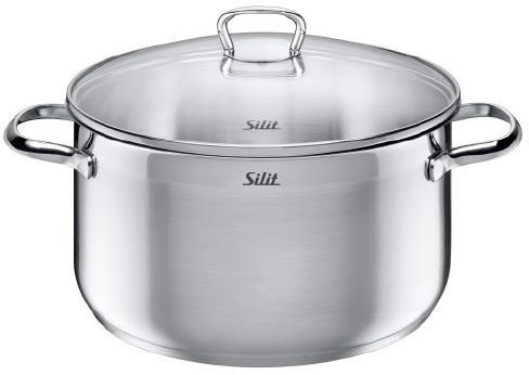 Silit Fleischtopf 16 cm 2 Liter Toskana Schüttrand Glasdeckel Edelstahl teilmattiert induktionsgeeignet