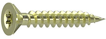 Dresselhaus 0/1139/021/4,5/25/ /03 JD-79-Universalschraube mit Senkkopf und Fräsrippen, I-Stern und Vollgewinde, galvanisch verzinkt gelb chromatiert, 4,5 x 25 mm, 4,5 x 25, 1000 Stück