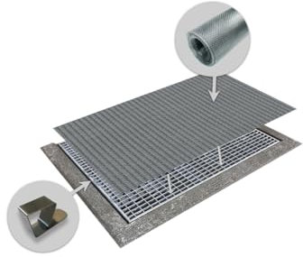 Pour puits de lumière avec Tissu en acier inoxydable 80 x 150 cm cave puits de V2 A