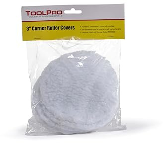 ToolPro Professional Grade 3 Inch Corner Roller & Applicator for Applying Drywall Mud to Corners (Replacment Covers)