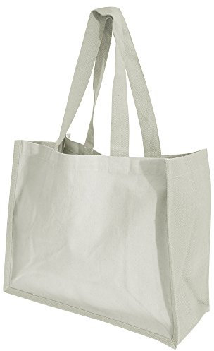 Westford Mill W422 Classic Jute Shopper - Eco-Friendly Reusable Tote Bag - Natural