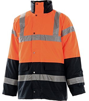 Portwest Parka Bicolor Traffic, De Alta Visibilidad, Tamaño: M, Color: Naranja, S467ORRM