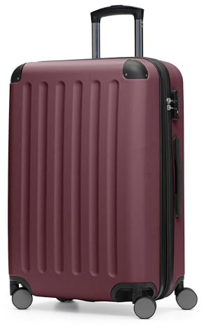 Hauptstadtkoffer Spree – Valise Rigide Taille Moyenne, Serrure TSA, 4 Roues, Trolley, Valise de Voyage, Bagage Extensible, 65 cm, 74 litres, Bourgogne