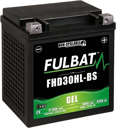 FULBAT - Batteria moto YHD30HL-BS, impermeabile, al gel, 12 V / 30 Ah, speciale Harley
