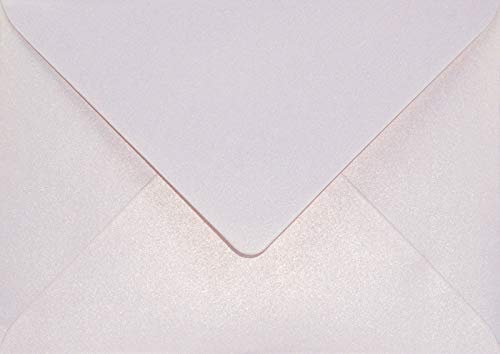 Netuno 25 Umschläge Perlmutt-Rose-Gold DIN B6 125x 175 mm 120g Aster Metallic Candy Pink Gold glänzende Umschläge B6 schön für Hochzeit Geburtstag Taufe Weihnachten Ostern Einladungen