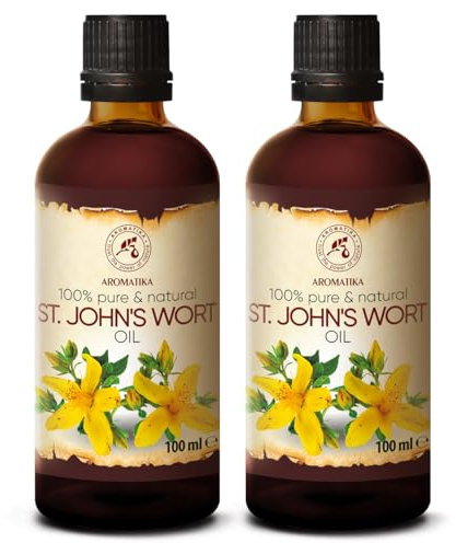 Johanniskrautöl set 2х100 ml – Natürliches Rotöl – Hypericum perforatum – Johanniskraut Mazerat – Pflegeöl für Gesicht, Körper, Haut & Haare – Massageöl – St. John’s Wort Oil