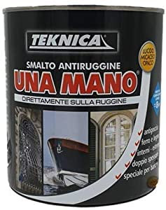 Smalto antiruggine lucido UNA MANO- Teknica direttamente sulla ruggine 750 ml (NERO)