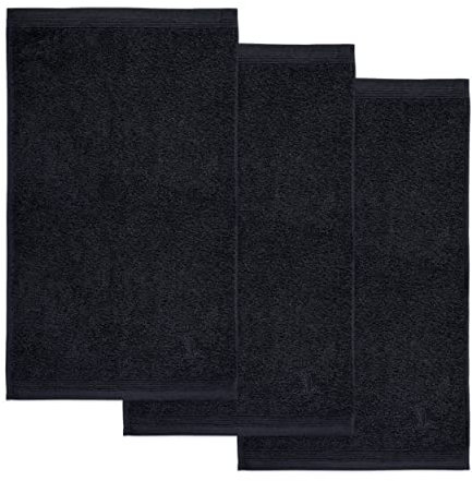 Möve Superwuschel Gästetuch 30 x 50 cm aus 100% Baumwolle, Black 3er Set