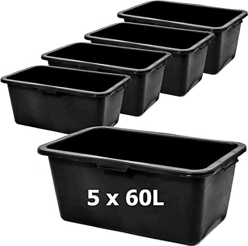 Mortar Box - Contenitore per malta, 5 pezzi, in plastica, 60 l, 72 cm, per malta