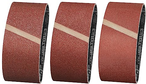 Sruhrak slipband 100 x 610 mm – 12 stycken bandslipband, 4 stycken kornstorlekar 60/80/120 slipbandsset, för slipning, filning, slipning och rostning