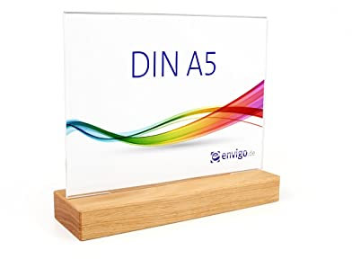 Tischaufsteller »Eiche« DIN A5 quer, Holz+Acrylglas