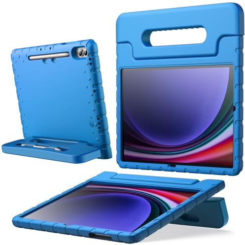 JETech Barn Fodral för Samsung Galaxy Tab S10 Plus/Tab S9 Plus 12,4 Tum, Stötsäkert Lätt Tablettskydd med Handtagsstativ, Stöd för S Pen Laddning (Blå)