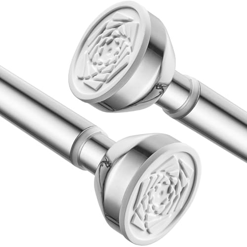Tringle à rideau de douche extensible en acier inoxydable pour salle de bain, chambre à coucher, fenêtre, placard, cuisine, armoire, sans perçage, 73 à 138 cm