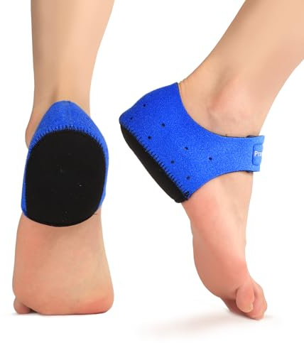 Plantar Fasciitis Heel Cup Protectors - Promifun Heel Cups for Heel Spur,Achilles Tendinitis,Cracked Heels,Heel Pain Relief Products - Gel Heel Cushion Pads,Blue,Large:Women 9.5-13 / Men 8.5-14