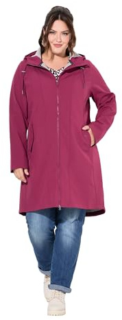 Ulla Popken dam Hyprar Softshell-longjacke, Wasserabweisend, Kapuze lång jacka