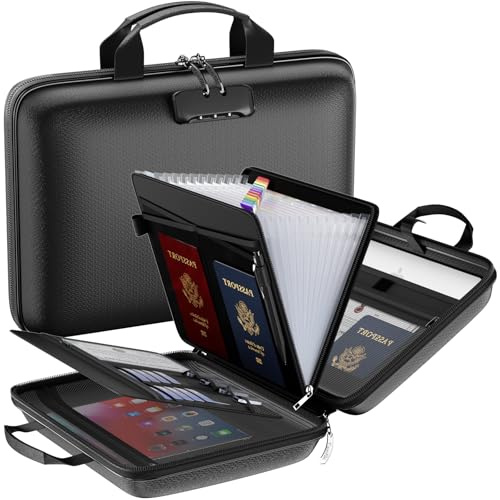 Tamfile Fireproof File Organizer with Lock,Hard Case Fireproof Document Box