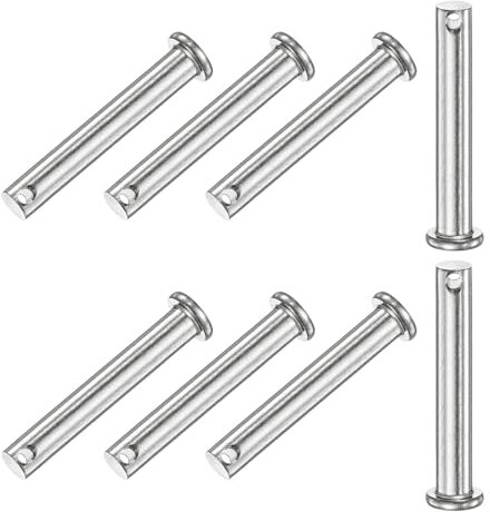 M METERXITY 8-Pack Single Hole Clevis Pins, M8 x 55mm 304 Stainless Steel Flat Head Clevis Pins for Mechanical Linkage/Trucks/Lawn Mower, Link Hinge Pin Reusable