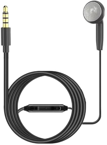Auriculares de una sola cara con cable, auriculares mono con micrófono, control de cable en línea compatible con smartphone para llamadas manos libres, ideal para negocios, estudiantes, compañeros de