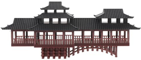 BAZEITFLOW Statue de Kiosque Miniature pour Bonsaï Arc Voûté Décoratif Pierre Simulée Ornement de Jardin Asiatique pour Terrarium et Décoration Extérieure