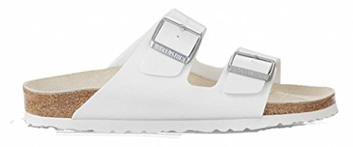 Birkenstock Classic Arizona Birko-Flor, Unisex-Erwachsene Pantoletten, Weiß (Weiß), 44 EU
