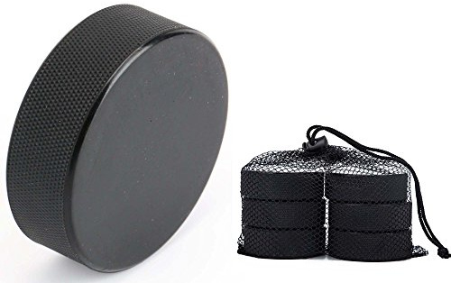 Tebery 6 Pack Classic Ice Hockey Puck with 1 Reusable Mesh Bag