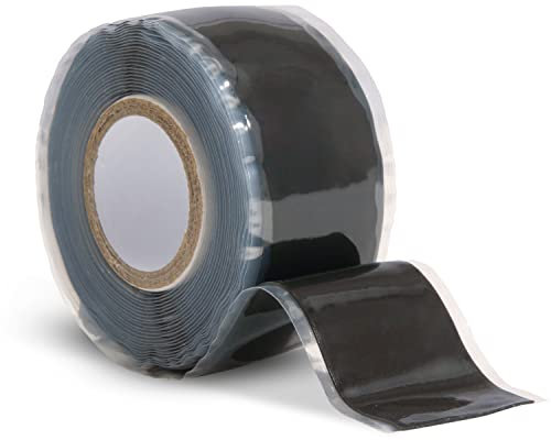 Domain Cycling - Bike Handlebar Tape - Self-Fusing Silicone Waterproofing Tape - 10 Ft Roll of Self-Bonding Handlebar Tape for Road Bike Repair Griptape Black - Handlebar Finishing Tape for Road Bike