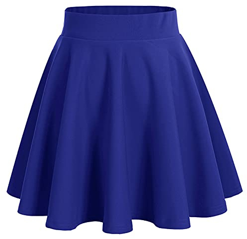 Bridesmay Falda Mujer Plisada Corto Casual Mini Multifuncional para la Escuela, la Oficina, Las Fechas y Las Fiesta Royal Blue XL