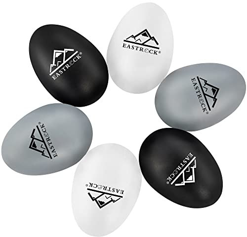 EASTROCK Egg Shaker Musik Percussion Klangeier Rhythmus Eier Set 6 Stück Geeignet für Berufstätige（Schwarz Weiß Grau）