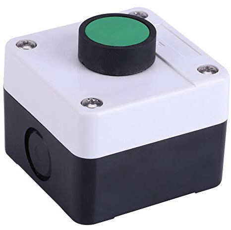 Push Button Switch, Green Weatherproof Button Switch, Momentary Switch, One Button Control Box, for Door Opener Gate Opening Indoor and Outdoor Use
